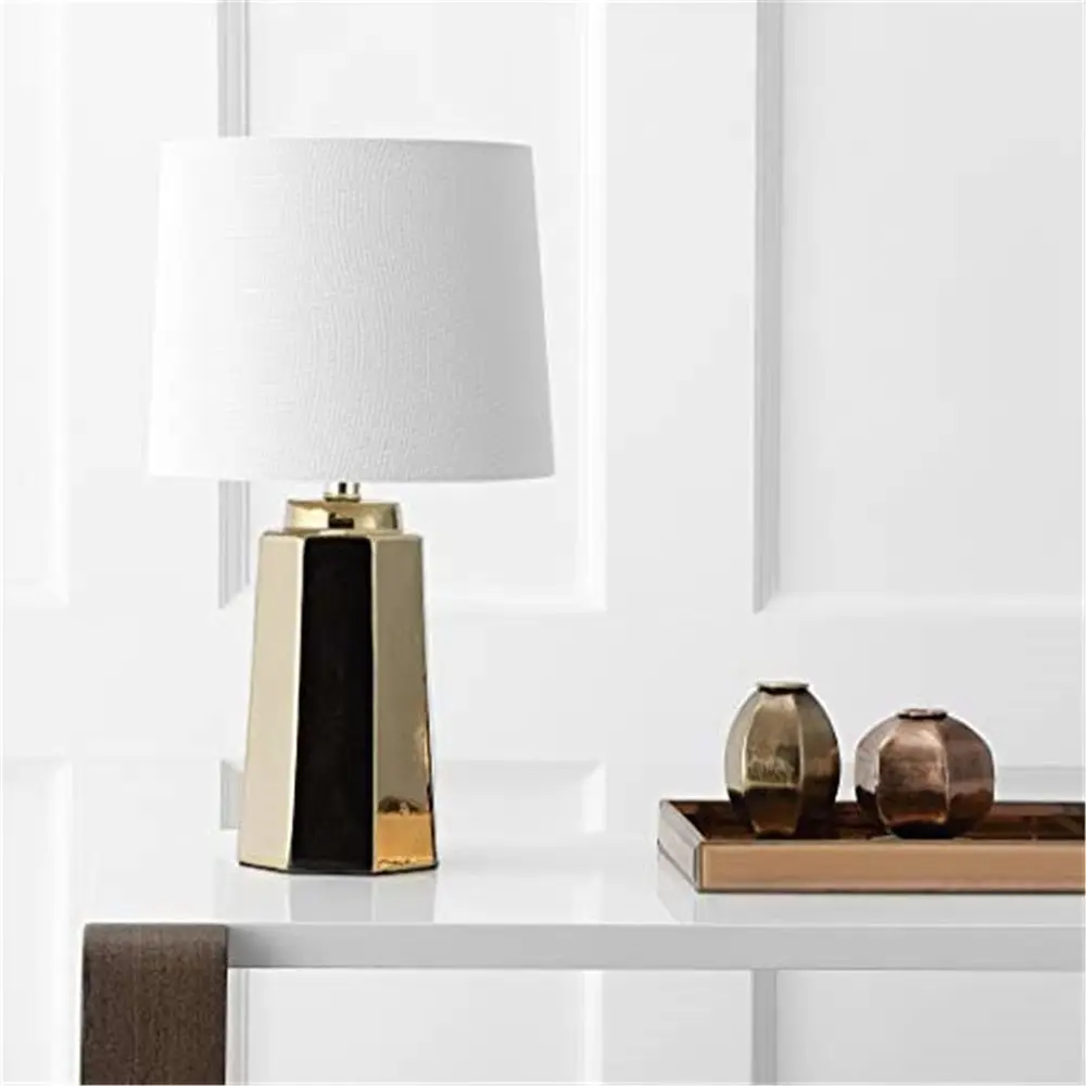 Office Table Home - 17-inch Gold-Plated LED Table Lamp for