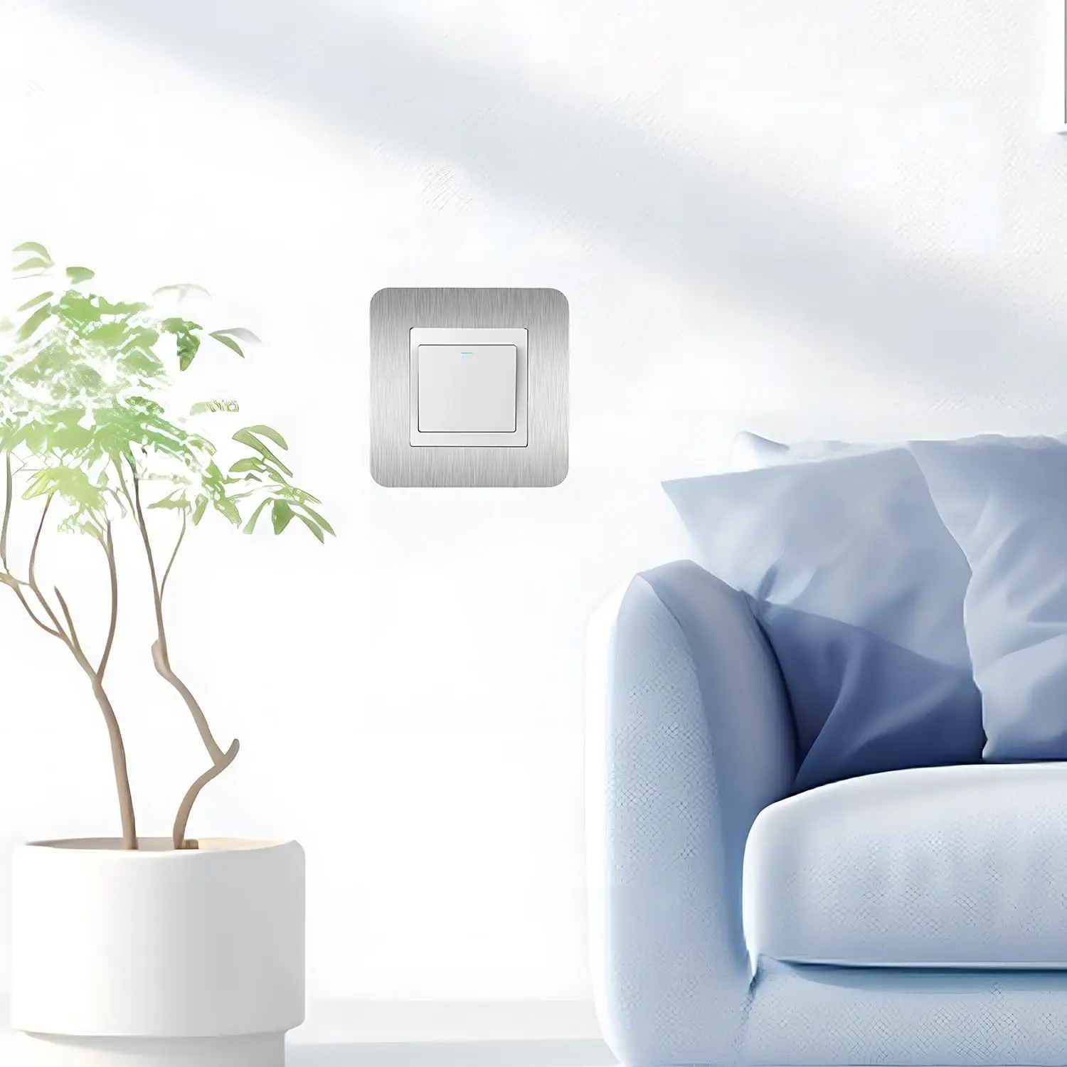 Home Office In Uk - 4pcs Silvery Self-Adhesive Light Switch Surround