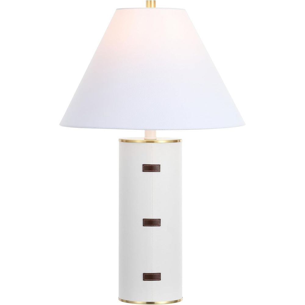 Office Table Home - 27-inch LED Table Lamp - White/Brown/Brass