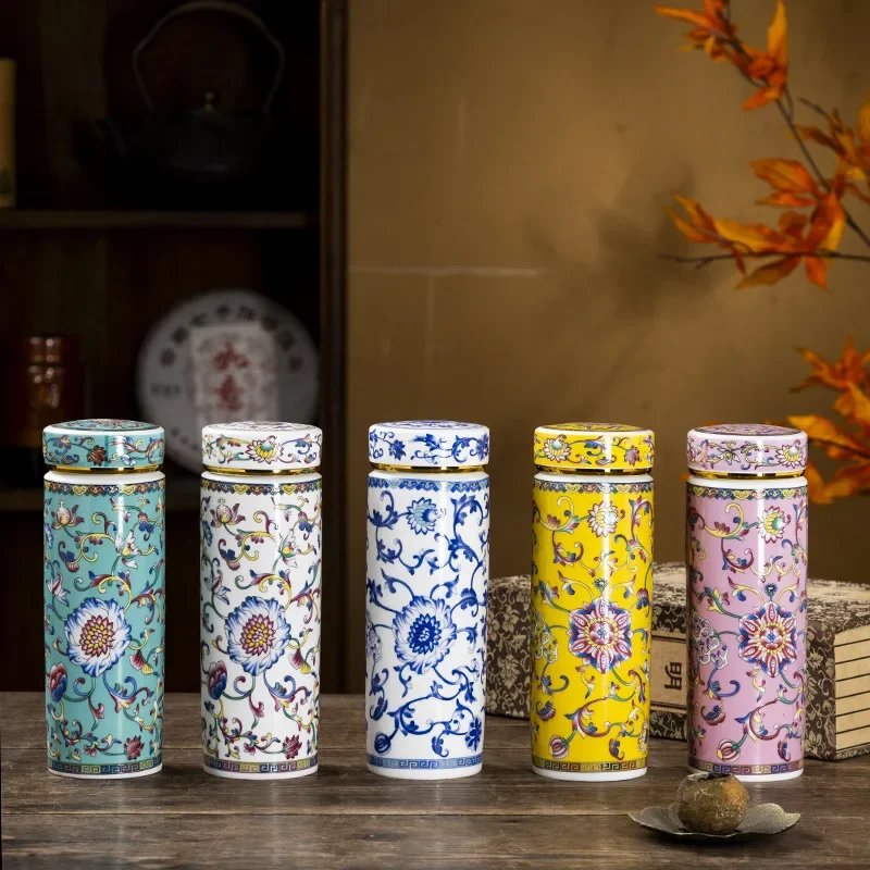 Home Office Hours - 500ML Double-layer Ceramic Cups Enamel Thermos