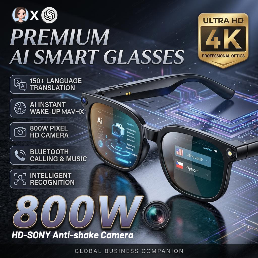 2026 4K 8MP Smart Glasses Men  - Webcam Hd 1080P recension och pris