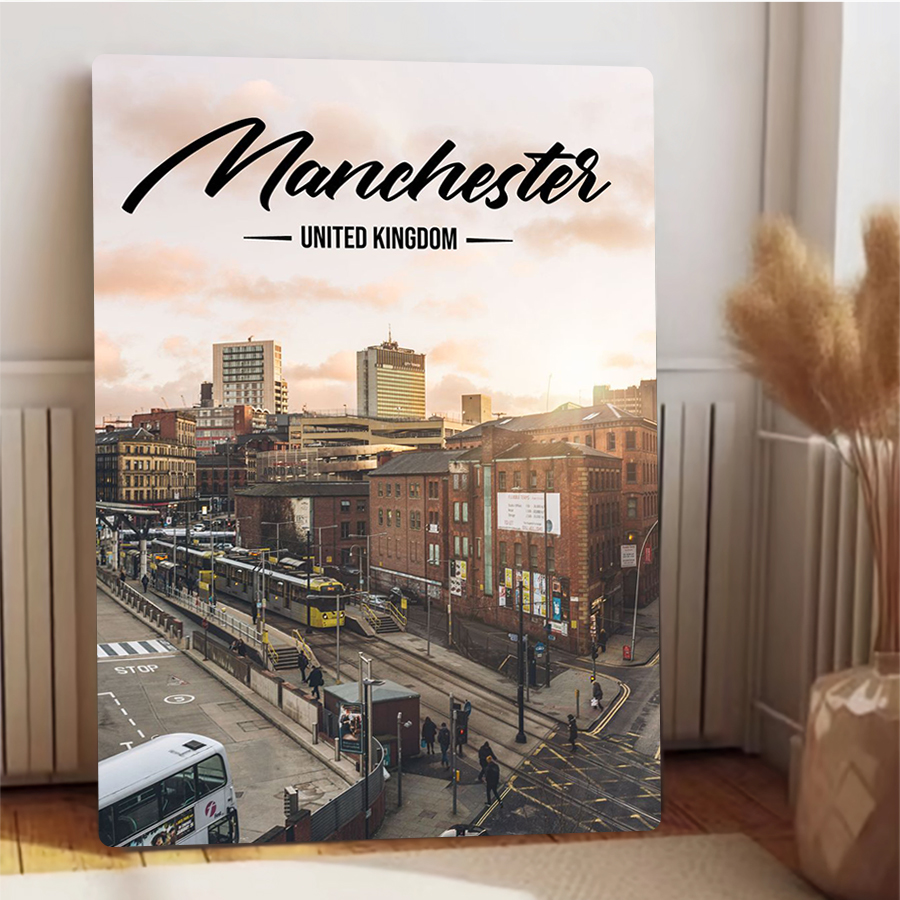 Manchester Skyline UK Metal Wa - Home Office In Uk recension och pris