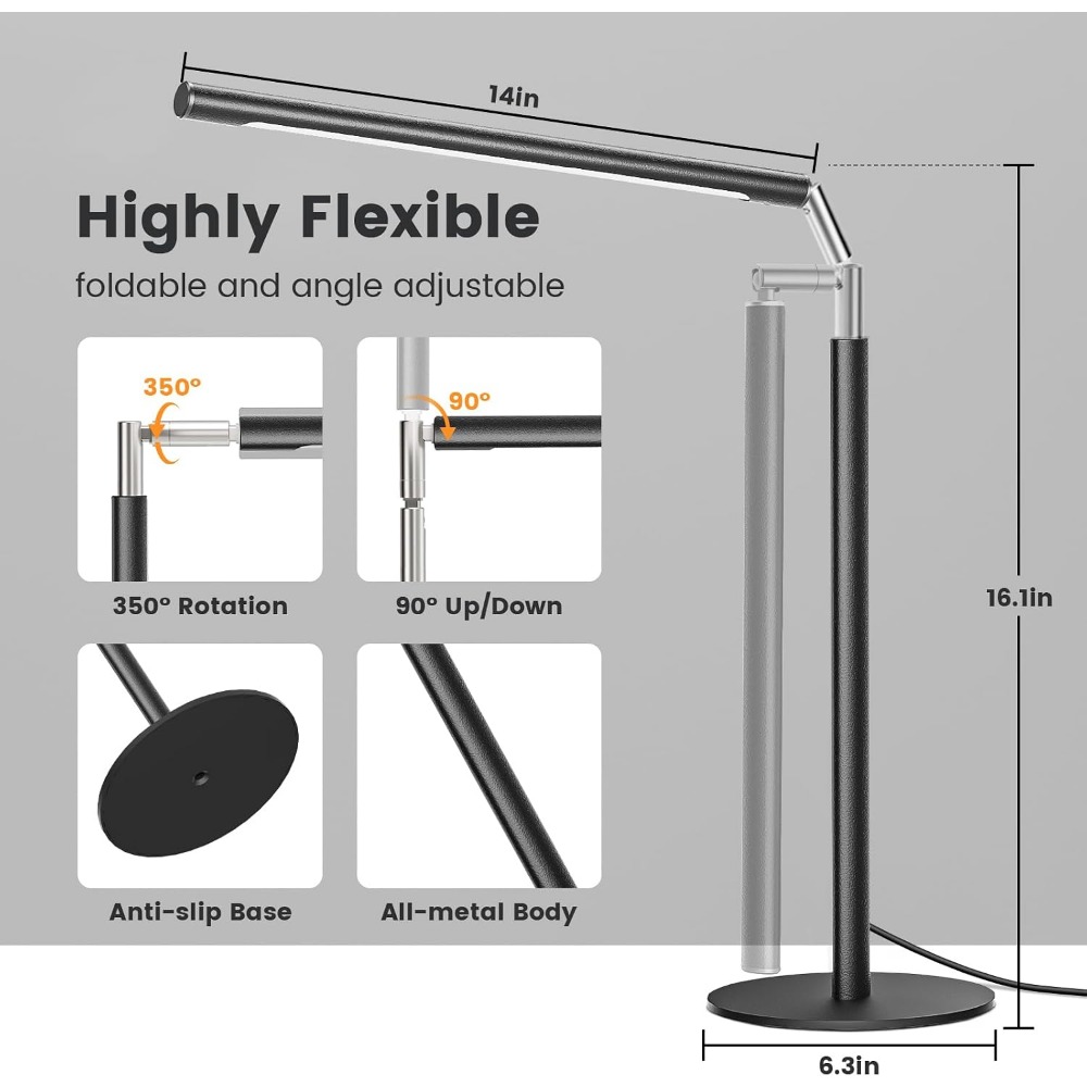 16 Inch Adjustable Metal LED D - Office Table Home recension och pris