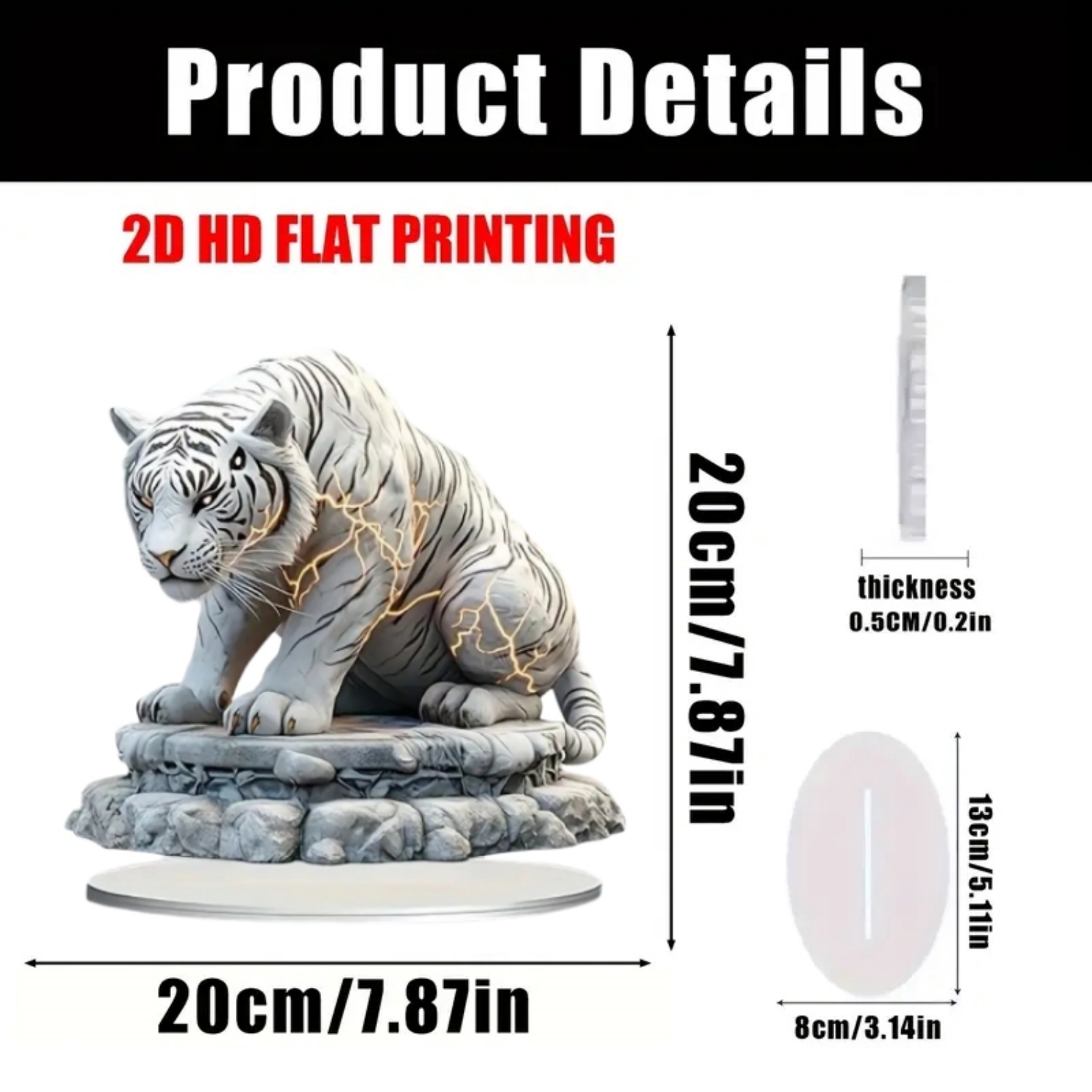 Two Tigers Statue,2D Flat Anim - Office Table Home recension och pris