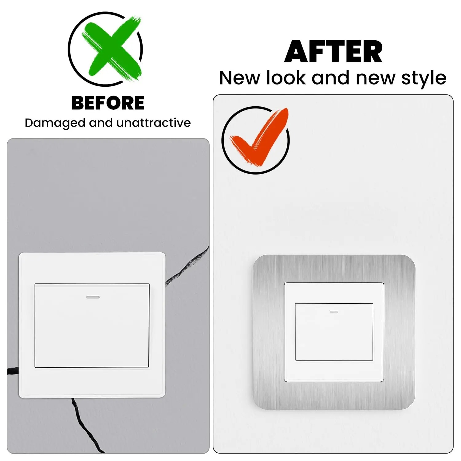 4pcs Silvery Self-Adhesive Lig - Home Office In Uk recension och pris
