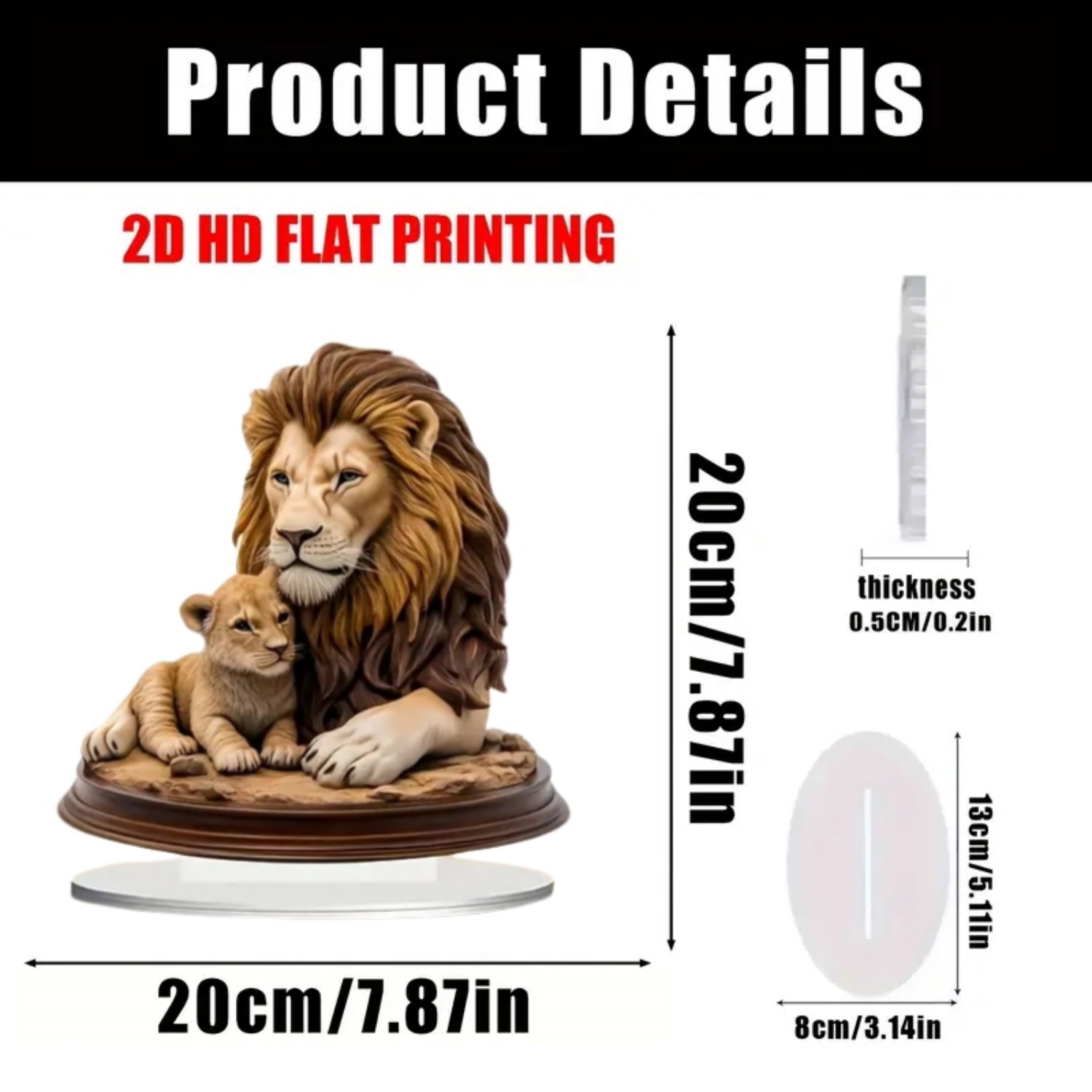 Male Lion Statue,2D Flat Anima - Office Table Home recension och pris