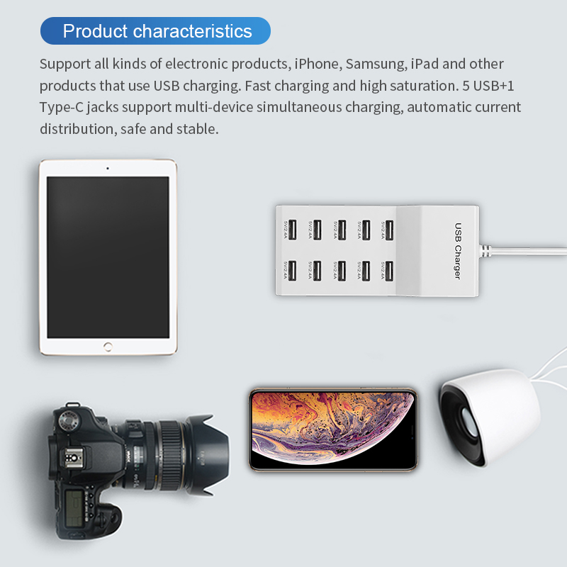 10 Ports USB Hub Fast Charger  - Home Office In Uk recension och pris