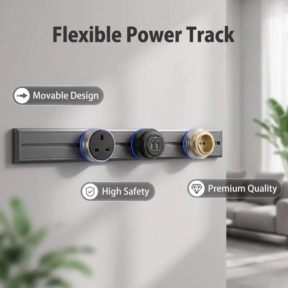Wall Power Track Socket with S - Home Office In Uk recension och pris