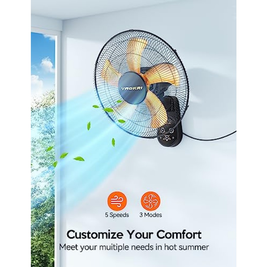 Wall Mount Fan, 16 Inch Wall F - Home Office Hours recension och pris